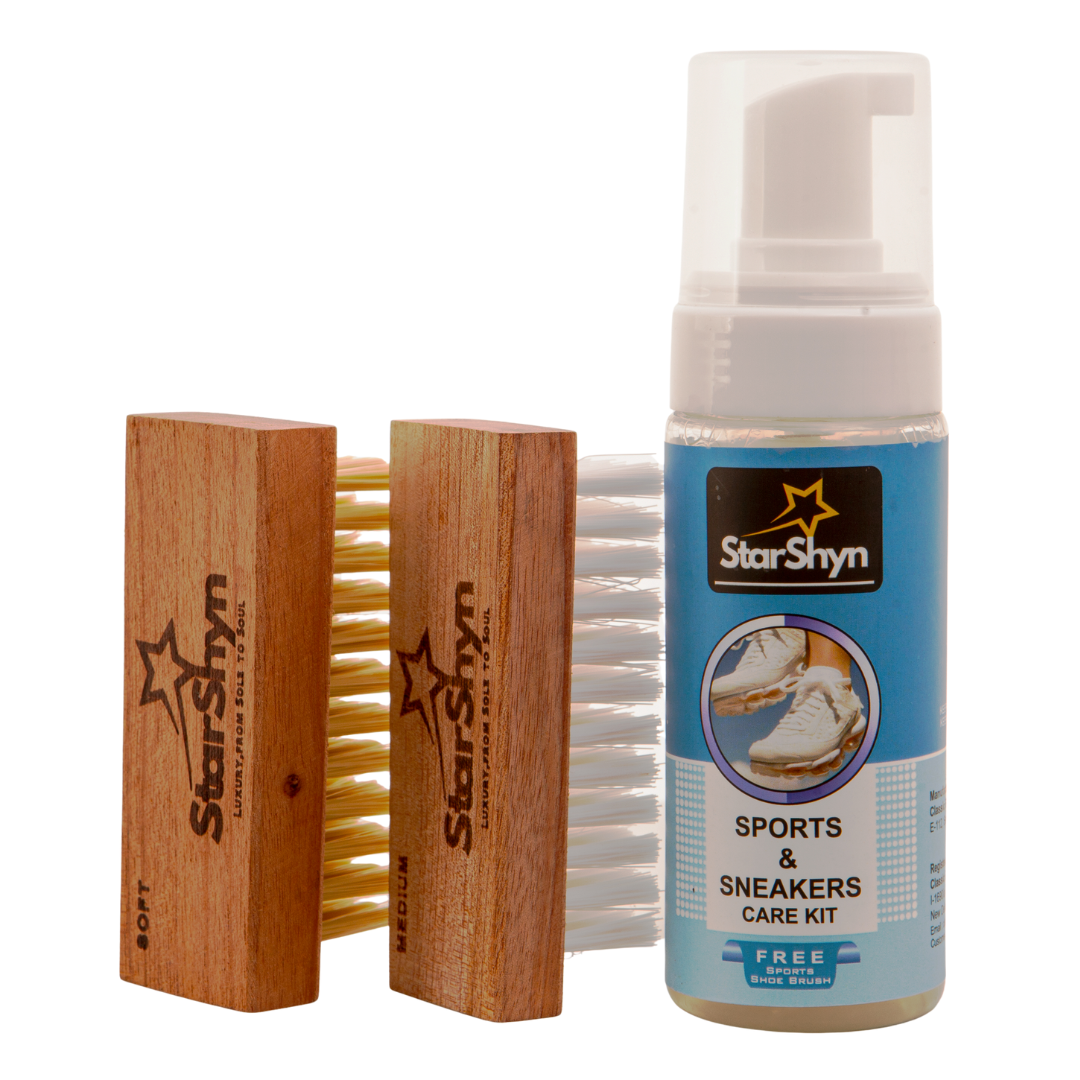StarShyn Sneaker Cleaning Kit | Shoe Shampoo 150 ml + 2 Brush (Soft and Medium)