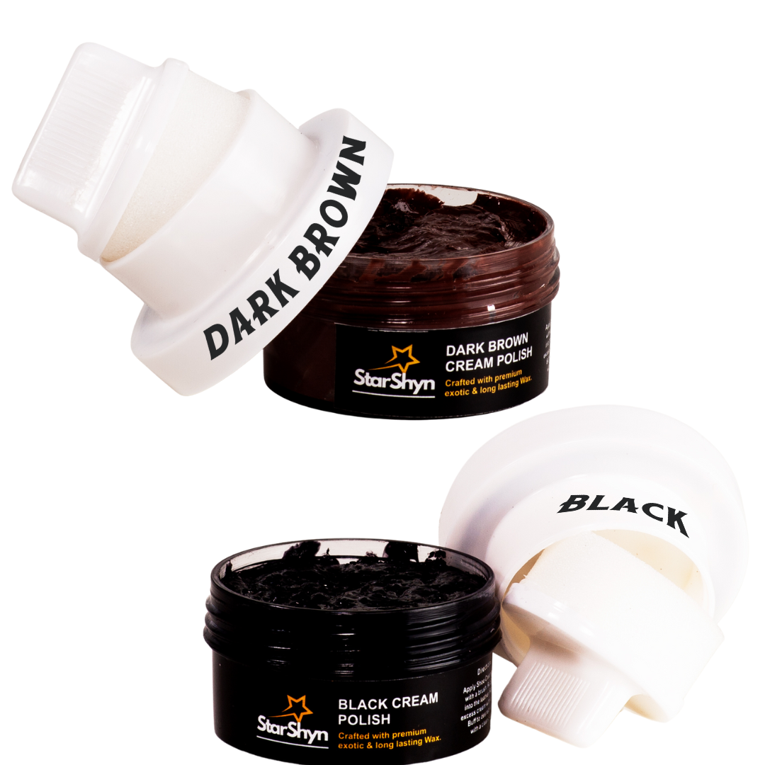StarShyn Cream Polish with Applicator Combo - Dark Brown and Black