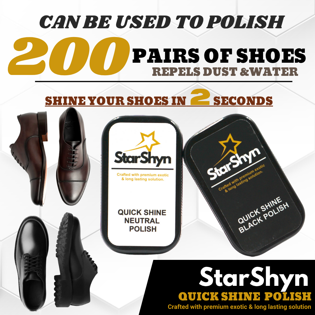 StarShyn Quick Shine Combo | Shoe Shining Black & Neutral Sponge