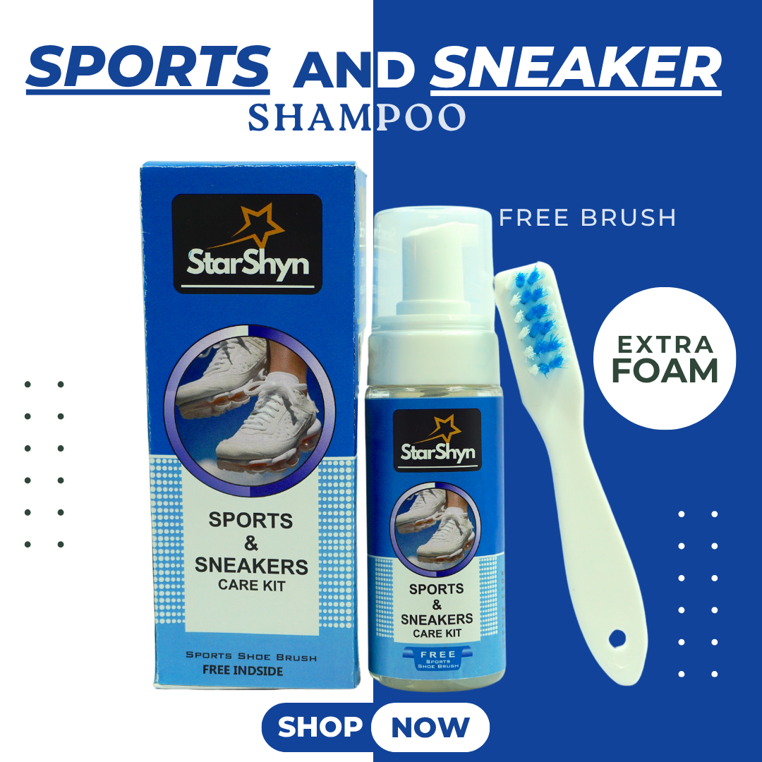 StarShyn Sports & Sneaker Cleaning Kit | Shoe Shampoo with Free Brush Combo