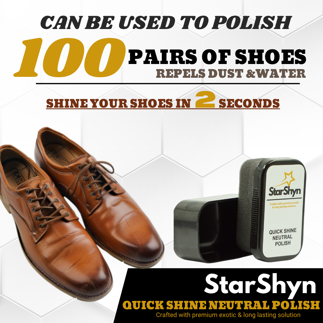 StarShyn Quick Shine | Shoe Shining Neutral Sponge