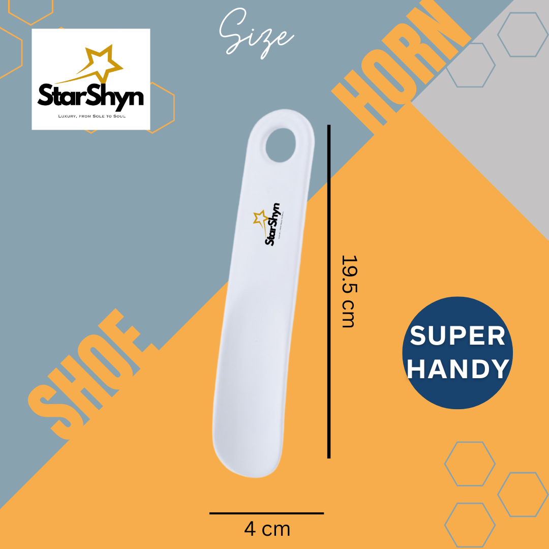 StarShyn Premium ABS Plastic Shoe Horn - Black and white pair