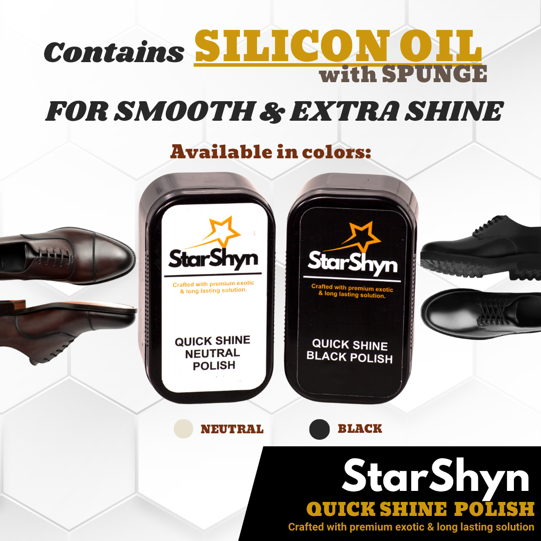 StarShyn Quick Shine Combo | Shoe Shining Black & Neutral Sponge