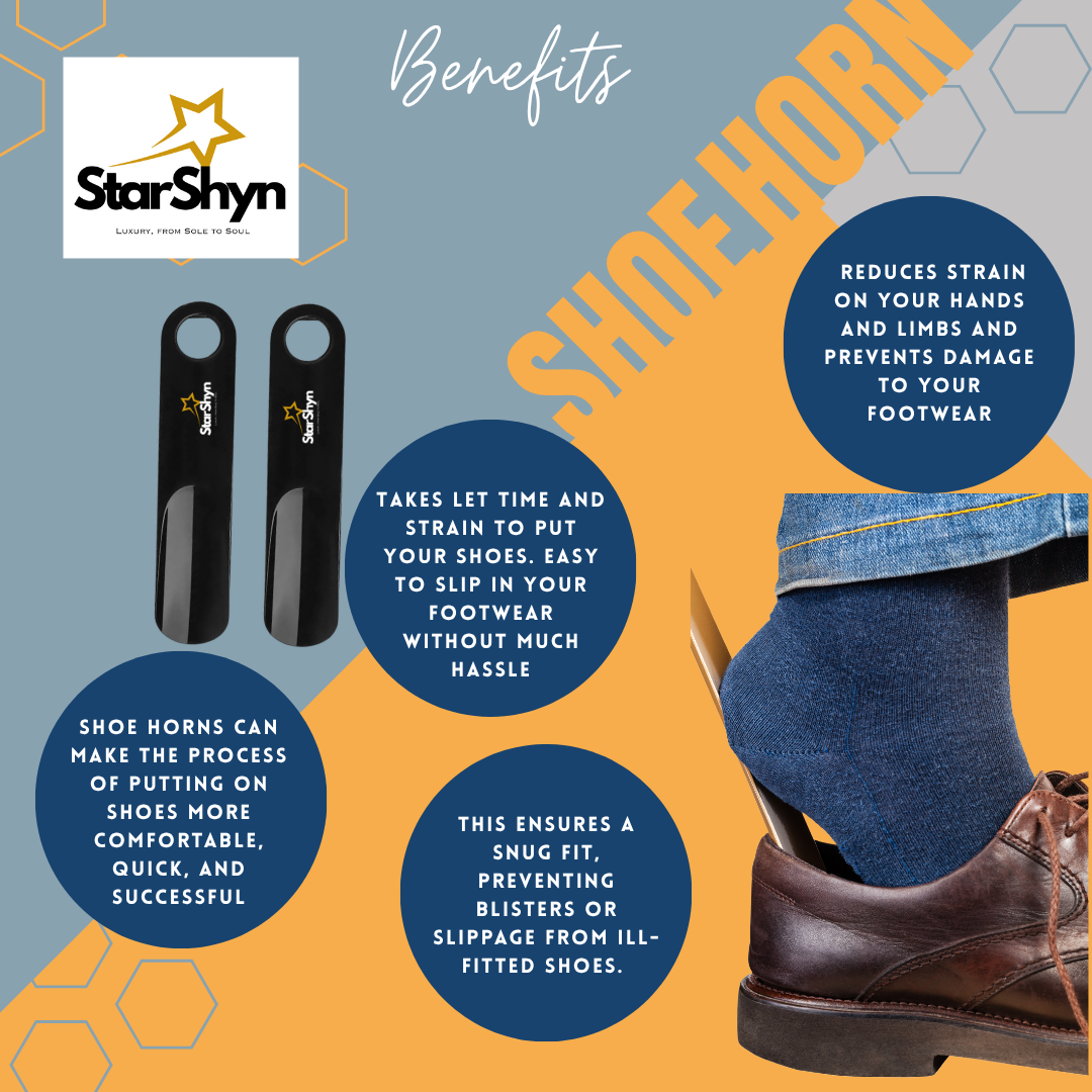 StarShyn Premium ABS Plastic Shoe Horn - Black pair