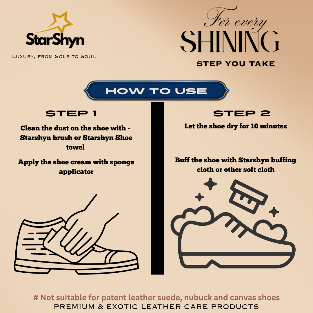 StarShyn Shoe Cream Polish Combo with applicator - Black and Neutral