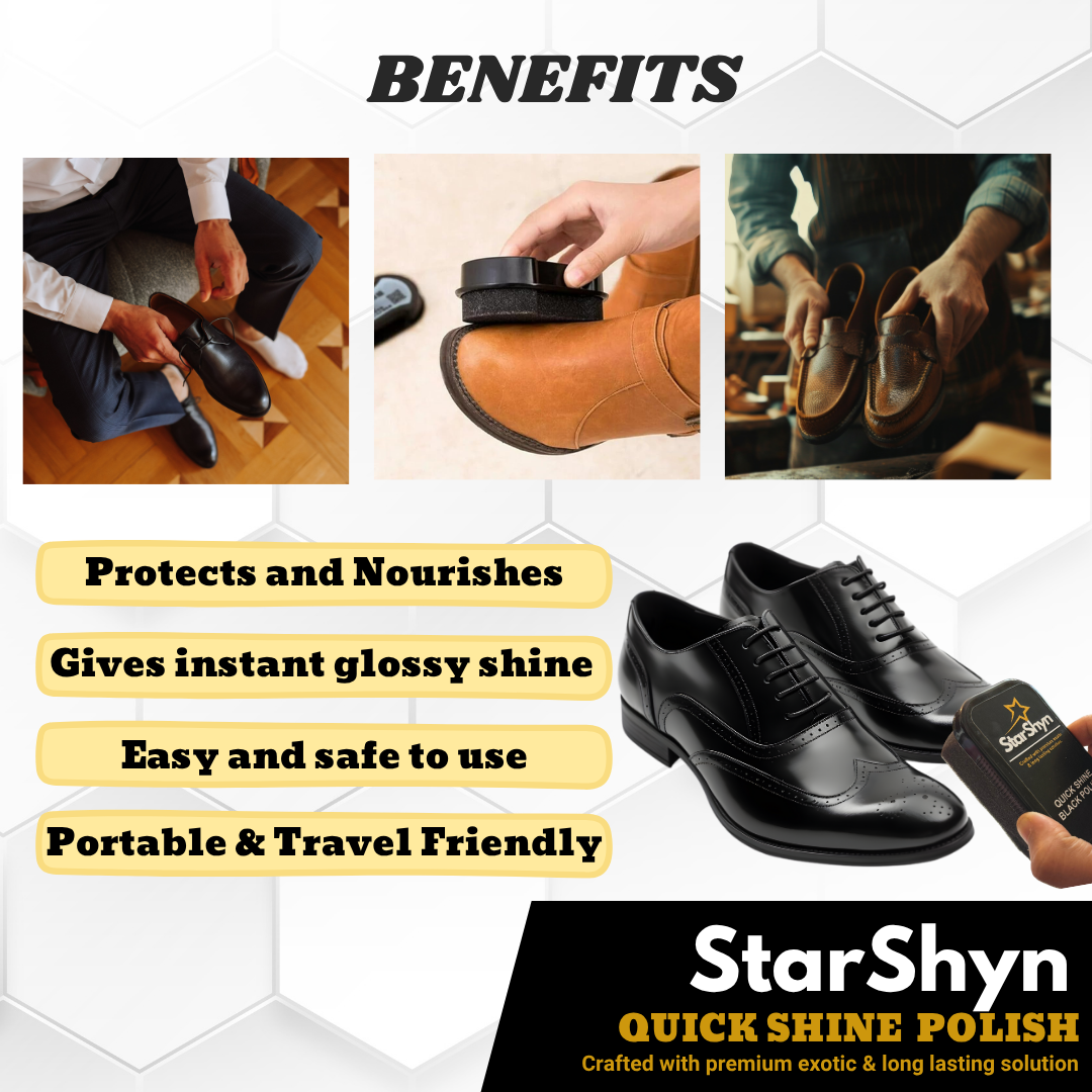 StarShyn Quick Shine Combo | Shoe Shining Black & Neutral Sponge