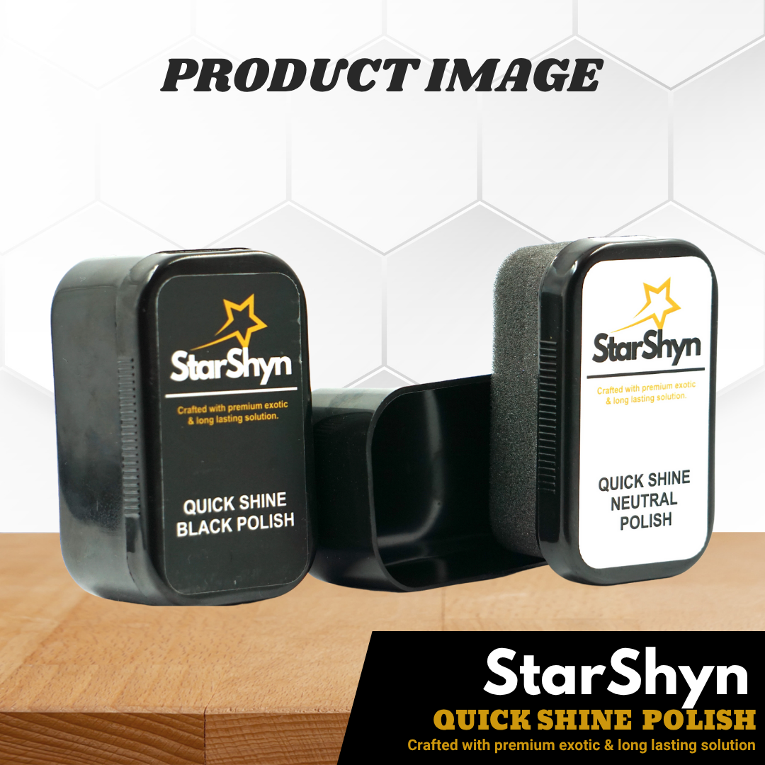 StarShyn Quick Shine Combo | Shoe Shining Black & Neutral Sponge