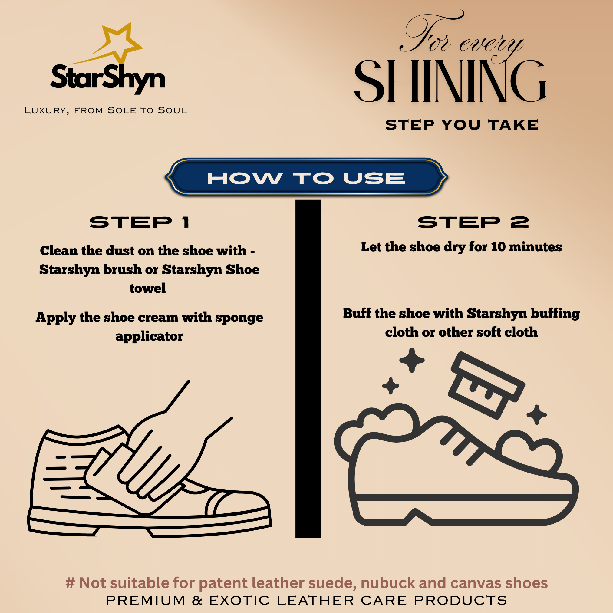 StarShyn Cream Polish Combo  with applicator  | Combo Dark Brown and Light tan