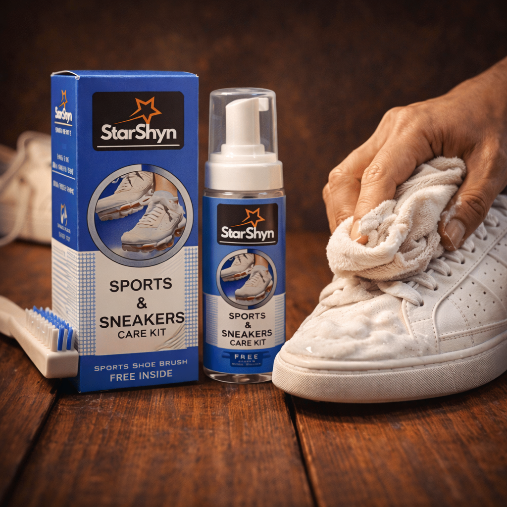 StarShyn Sports & Sneaker Cleaning Kit | Shoe Shampoo with Free Brush Combo