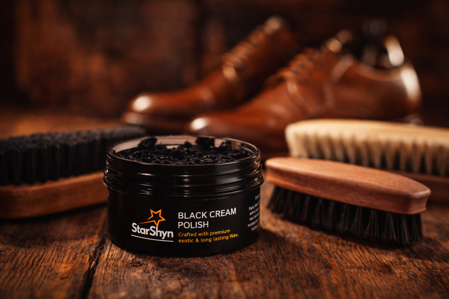 StarShyn Shoe Cream Polish With Applicator | Black